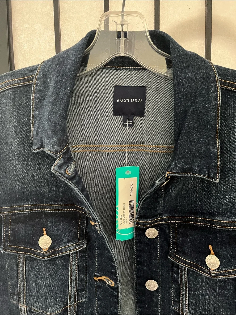 Classic Dark Blue Denim Jacket - Picture 3 of 3